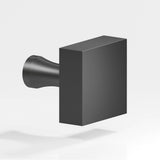 Colonial Bronze - 1'' Square Cabinet Knob with flared post hand finished in Matte Graphite - Matte Graphite