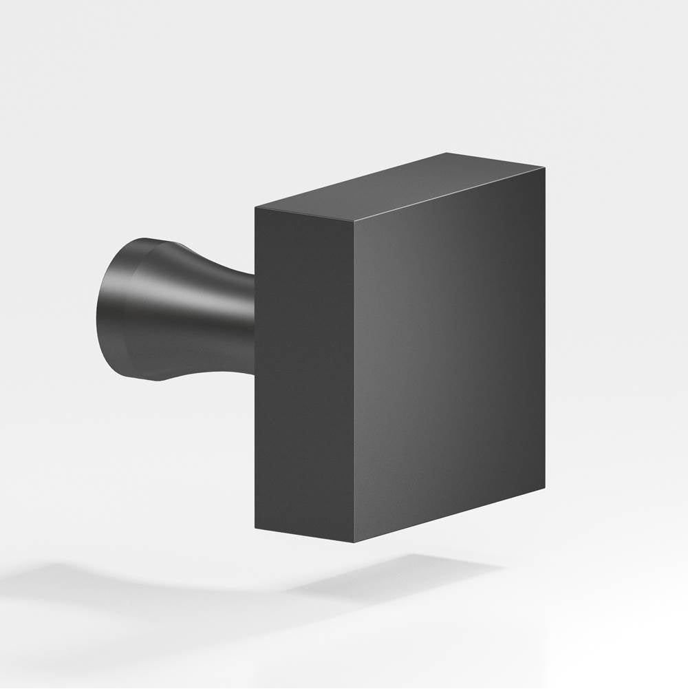 Colonial Bronze - 1.5'' Square Cabinet Knob with flared post hand finished in Matte Graphite - Matte Graphite