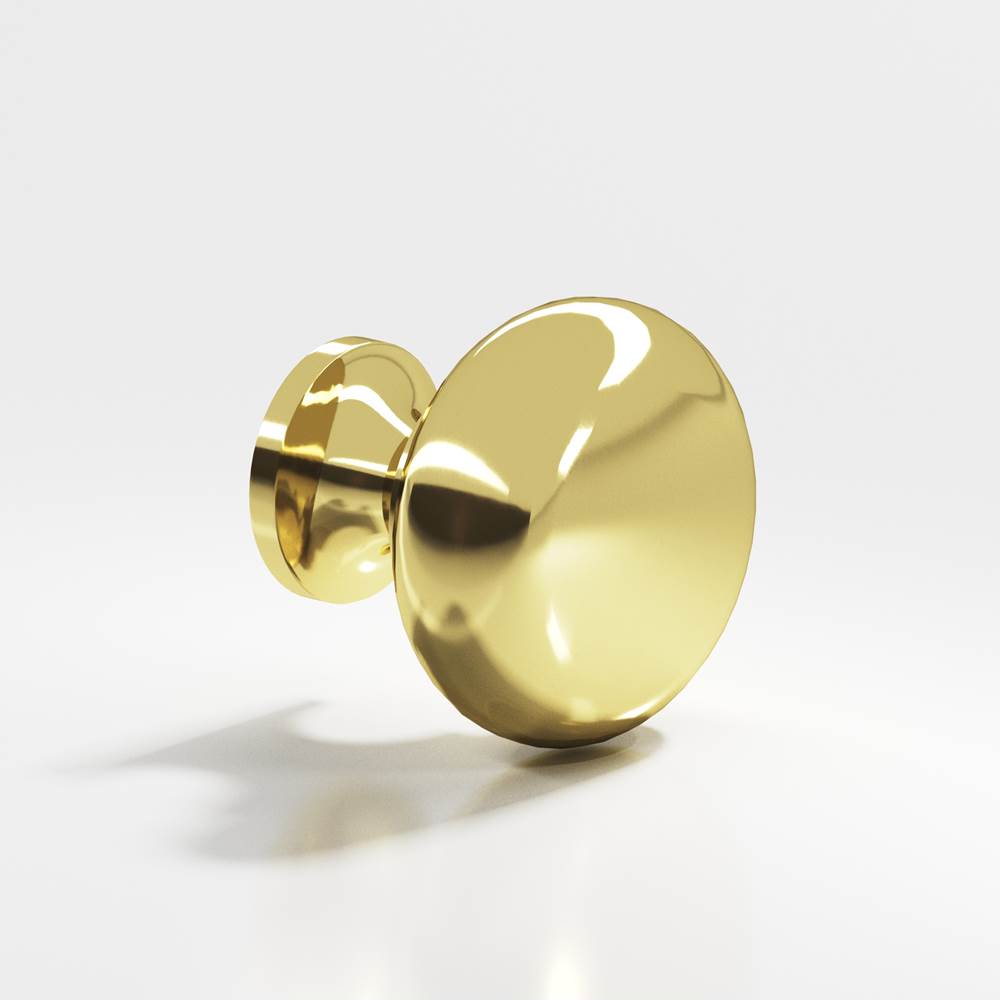 Colonial Bronze - 1.125'' diameter Round Cabinet Knob, Back-to-Back Shower Door Knob Kit hand finished in Polished Brass - Polished Brass