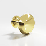 Colonial Bronze - 1.125'' diameter Round Cabinet Knob, Back-to-Back Shower Door Knob Kit hand finished in Polished Brass - Polished Brass