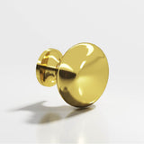 Colonial Bronze - 1.125'' diameter Round Cabinet Knob, Back-to-Back Shower Door Knob Kit hand finished in French Gold - French Gold