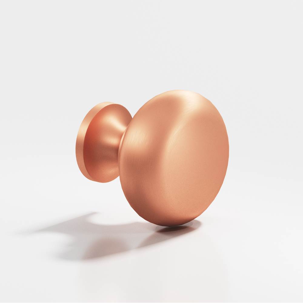Colonial Bronze - 1.125'' diameter Round Cabinet Knob, Back-to-Back Shower Door Knob Kit hand finished in Matte Satin Copper - Matte Satin Copper