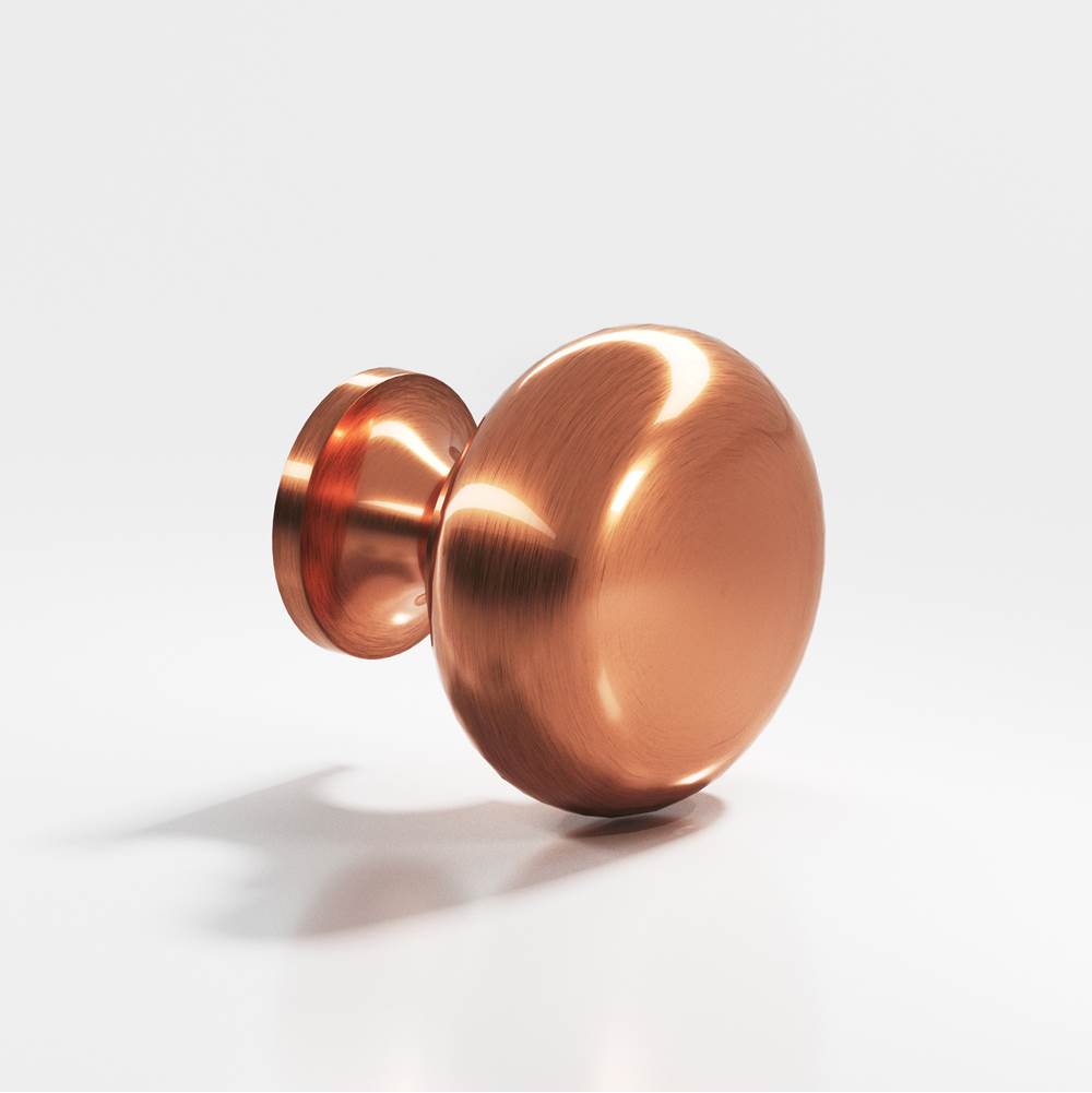 Colonial Bronze - 1.125'' diameter Round Cabinet Knob, Back-to-Back Shower Door Knob Kit hand finished in Antique Copper - Antique Copper