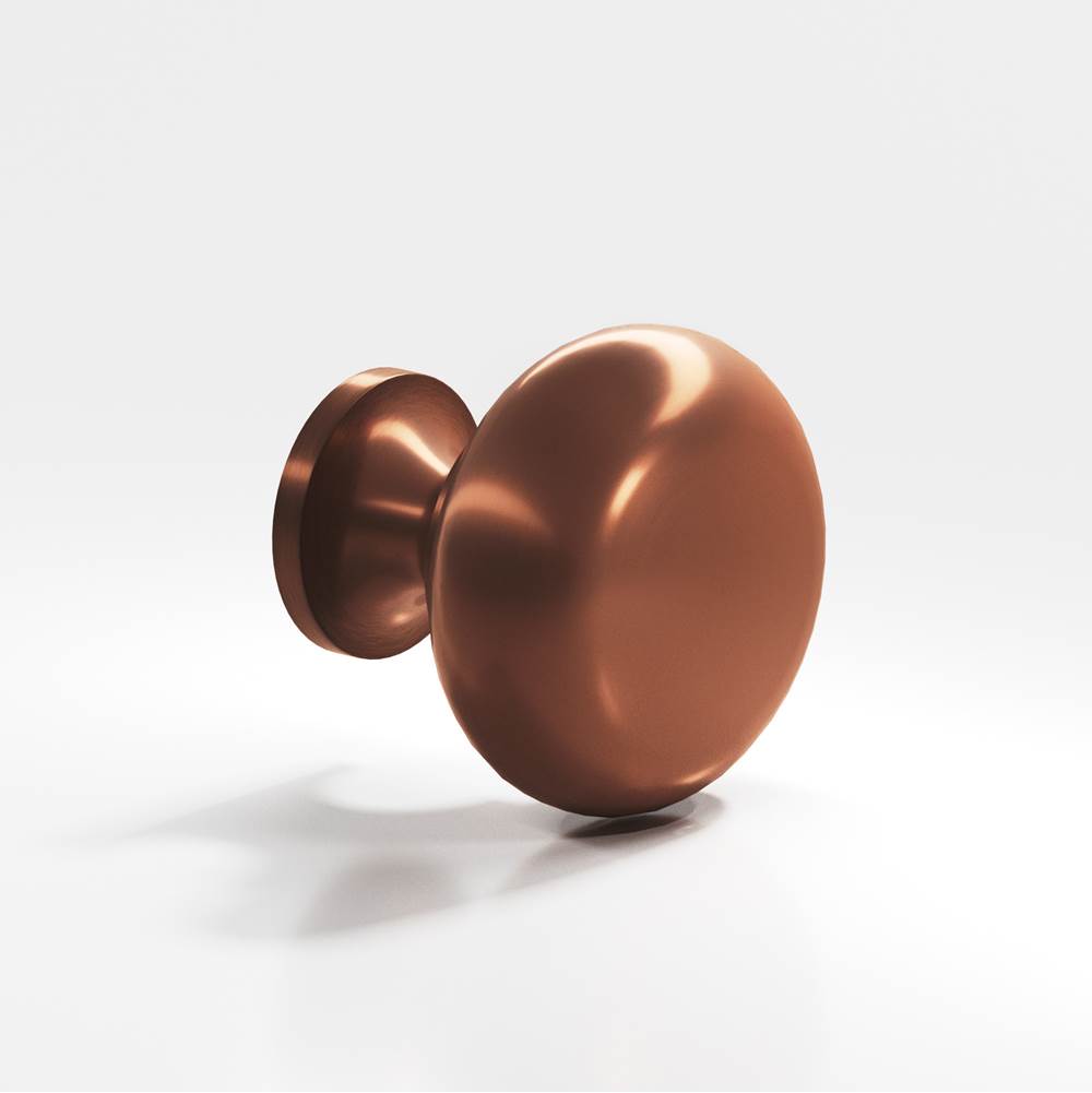 Colonial Bronze - 1.125'' diameter Round Cabinet Knob, Back-to-Back Shower Door Knob Kit hand finished in Matte Antique Copper - Matte Antique Copper