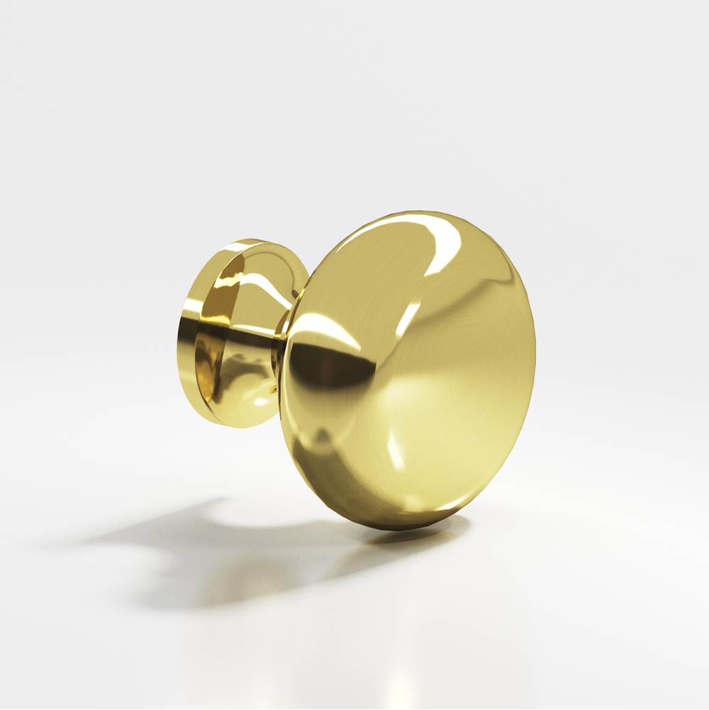 Colonial Bronze - 1.125'' diameter Round Cabinet Knob, Back-to-Back Shower Door Knob Kit hand finished in Unlacquered Polished Brass - Unlacquered Polished Brass