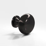 Colonial Bronze - 1.125'' diameter Round Cabinet Knob, Back-to-Back Shower Door Knob Kit hand finished in Satin Black - Satin Black