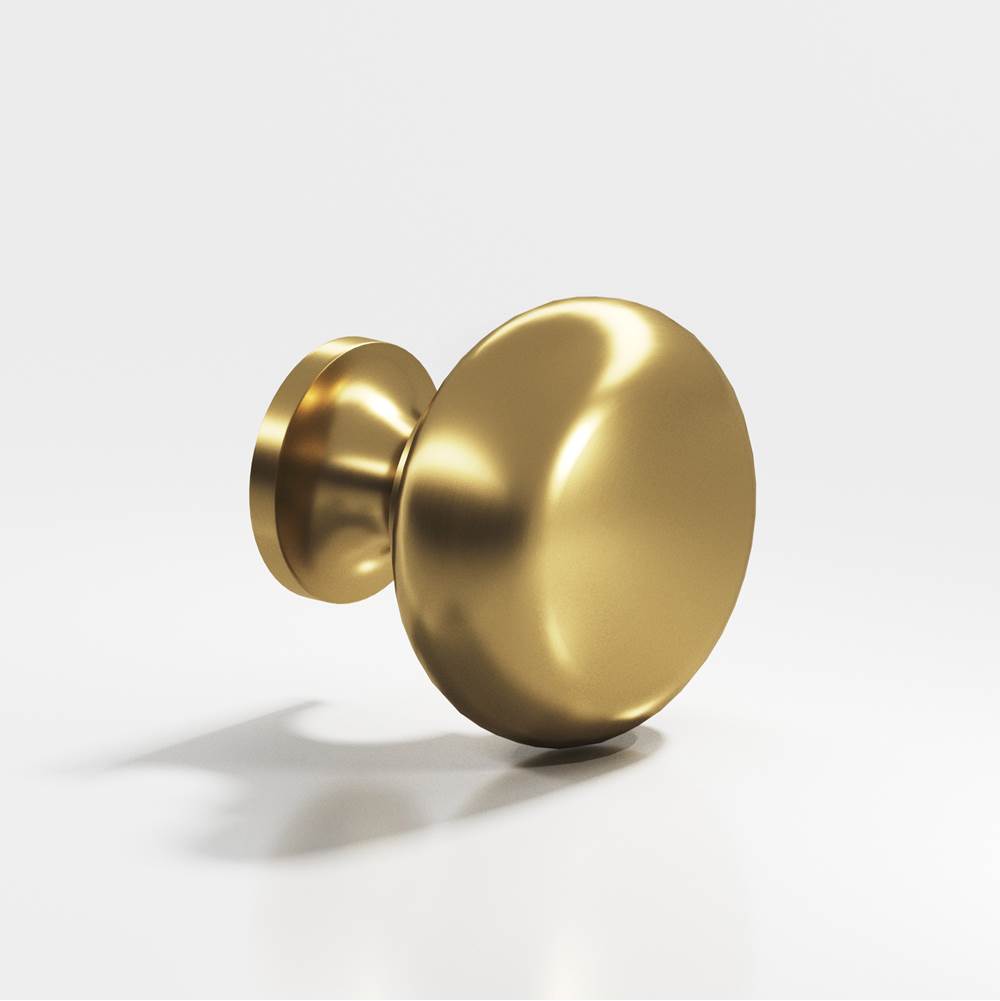Colonial Bronze - 1.125'' diameter Round Cabinet Knob, Back-to-Back Shower Door Knob Kit hand finished in Satin Brass - Satin Brass