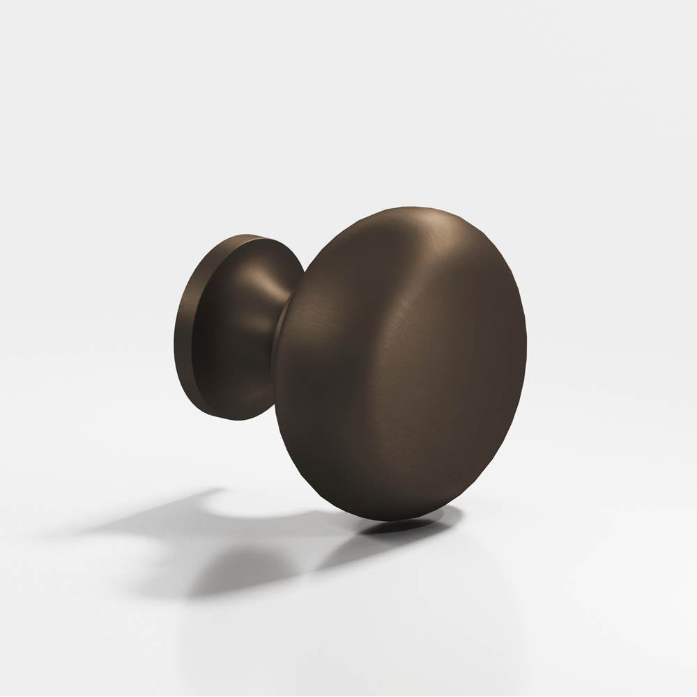 Colonial Bronze - 1.125'' diameter Round Cabinet Knob, Back-to-Back Shower Door Knob Kit hand finished in Heritage Bronze - Heritage Bronze