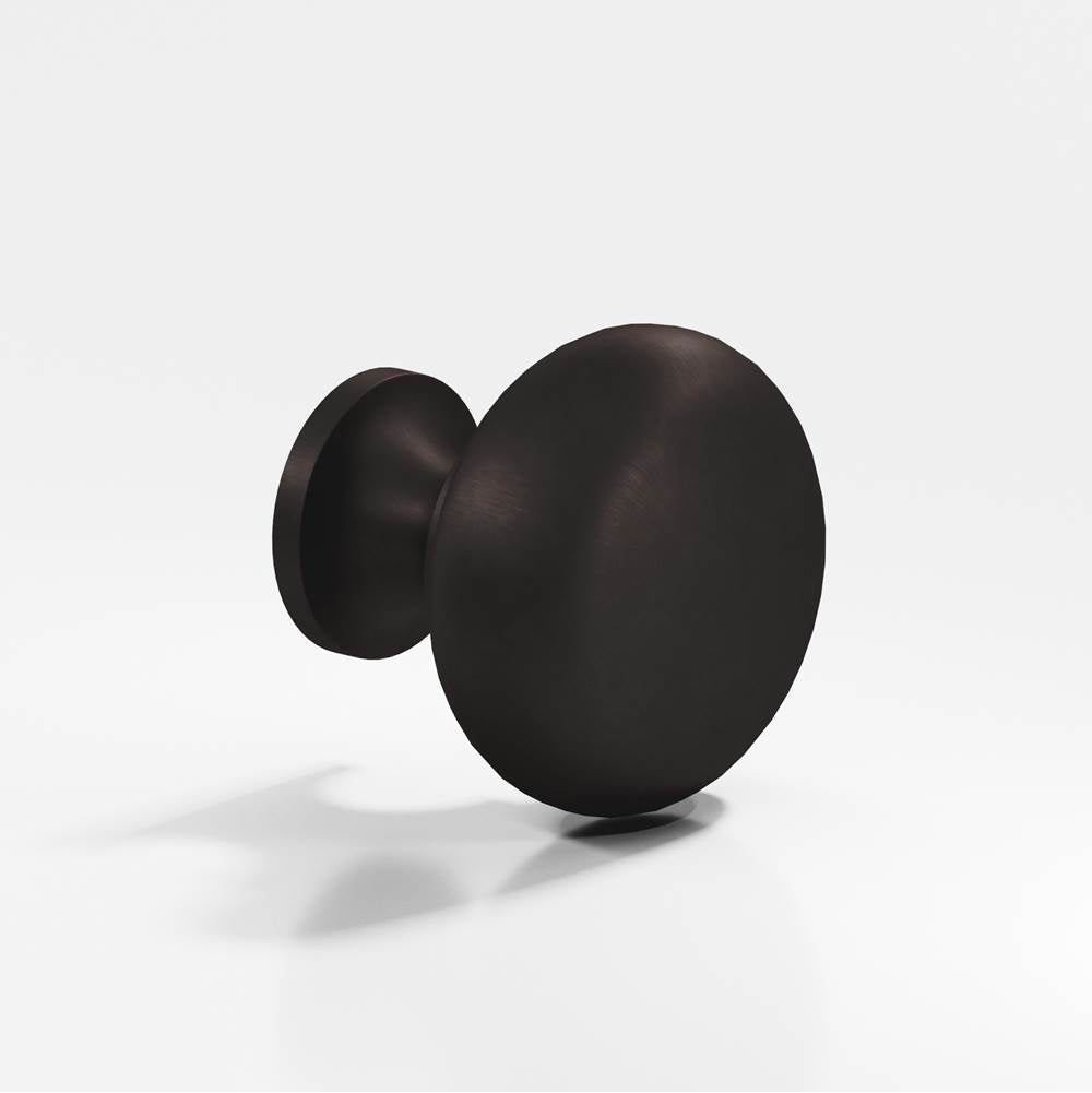 Colonial Bronze - 1.125'' diameter Round Cabinet Knob, Back-to-Back Shower Door Knob Kit hand finished in Matte Dark Statuary Bronze - Matte Dark Statuary Bronze