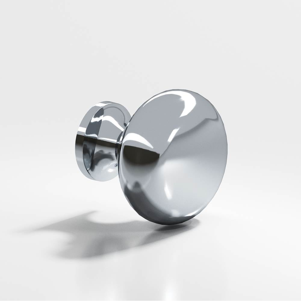 Colonial Bronze - 1.125'' diameter Round Cabinet Knob, Back-to-Back Shower Door Knob Kit hand finished in Polished Chrome - Polished Chrome