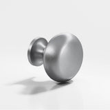 Colonial Bronze - 1.125'' diameter Round Cabinet Knob, Back-to-Back Shower Door Knob Kit hand finished in Matte Satin Chrome - Matte Satin Chrome