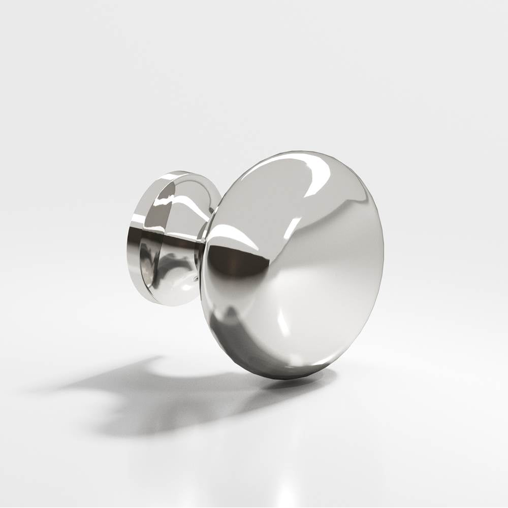 Colonial Bronze - 0.75'' diameter Round Cabinet Knob hand finished in Polished Nickel - Polished Nickel