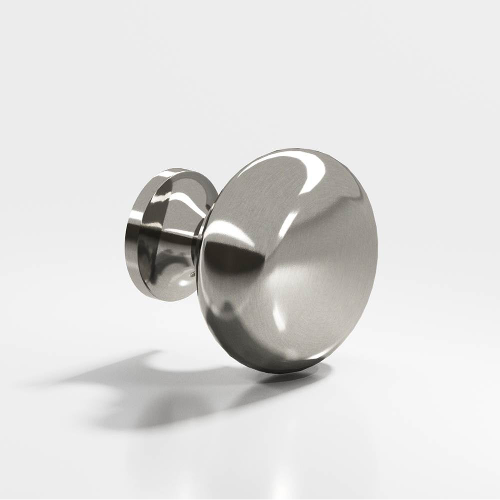 Colonial Bronze - 1.125'' diameter Round Cabinet Knob, Back-to-Back Shower Door Knob Kit hand finished in Nickel Stainless - Nickel Stainless