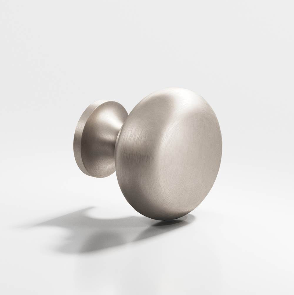 Colonial Bronze - 1.125'' diameter Round Cabinet Knob, Back-to-Back Shower Door Knob Kit hand finished in Matte Satin Nickel - Matte Satin Nickel