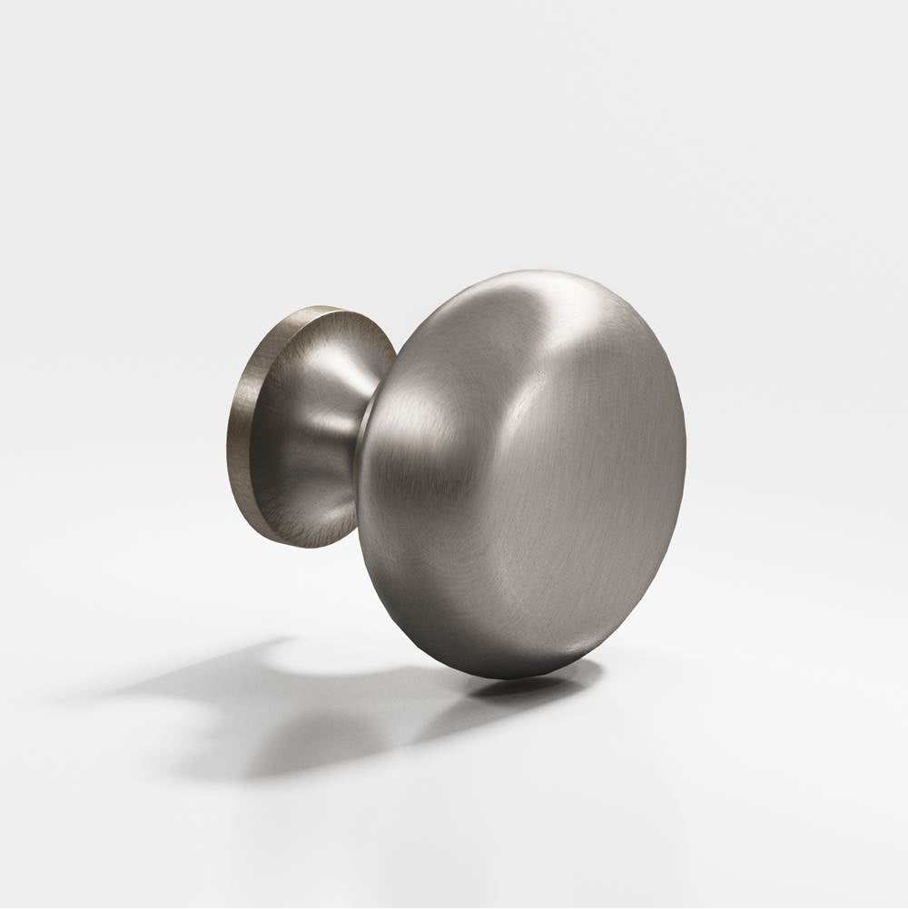 Colonial Bronze - 1.125'' diameter Round Cabinet Knob, Back-to-Back Shower Door Knob Kit hand finished in Pewter - Pewter
