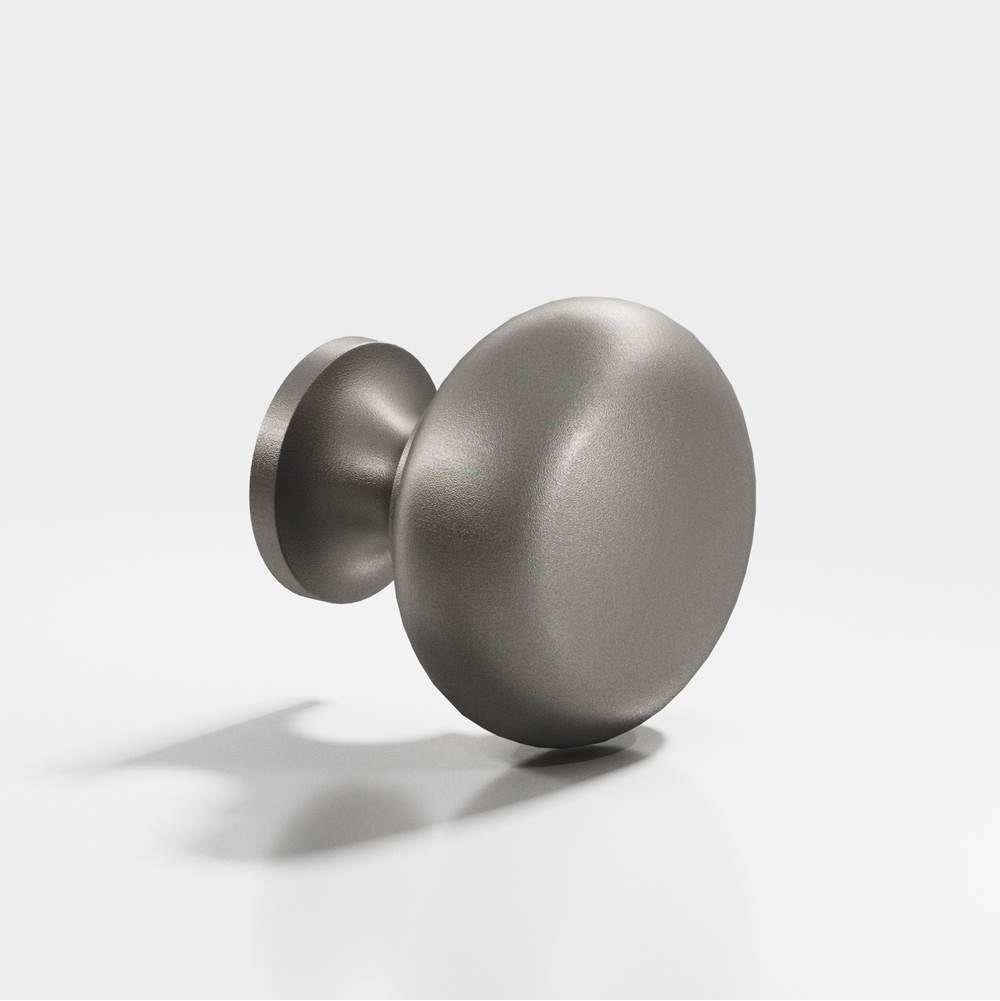 Colonial Bronze - 1.125'' diameter Round Cabinet Knob, Back-to-Back Shower Door Knob Kit hand finished in Frost Nickel - Frost Nickel
