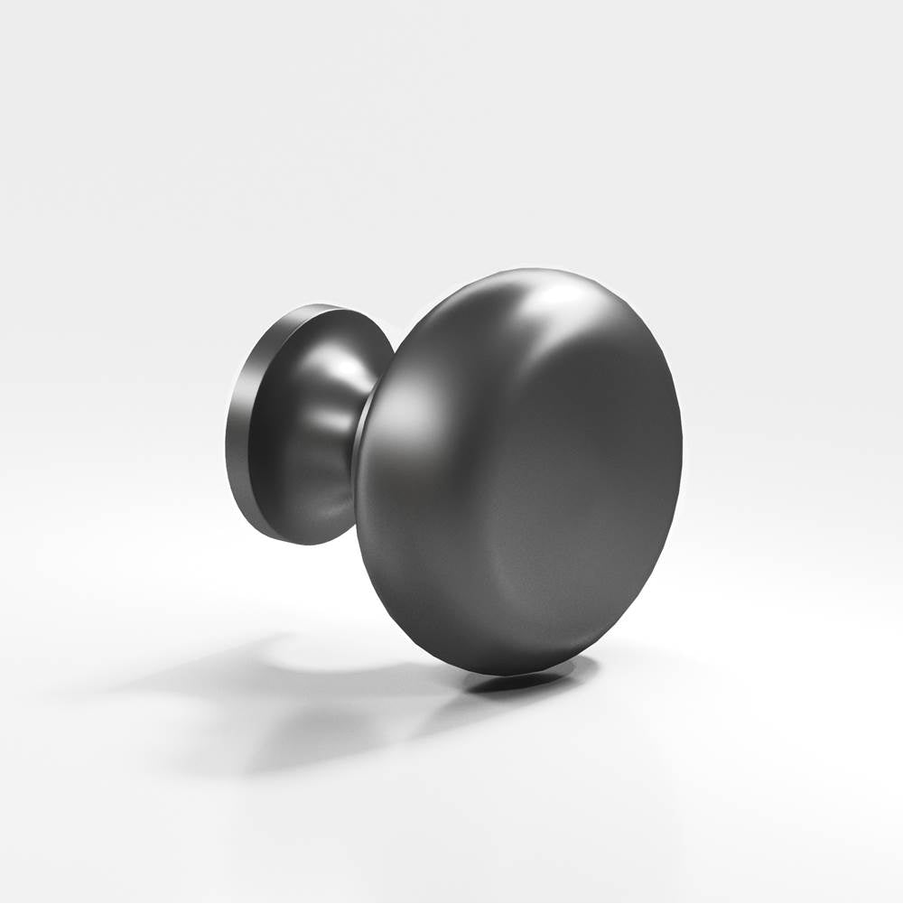Colonial Bronze - 1.125'' diameter Round Cabinet Knob, Back-to-Back Shower Door Knob Kit hand finished in Matte Graphite - Matte Graphite