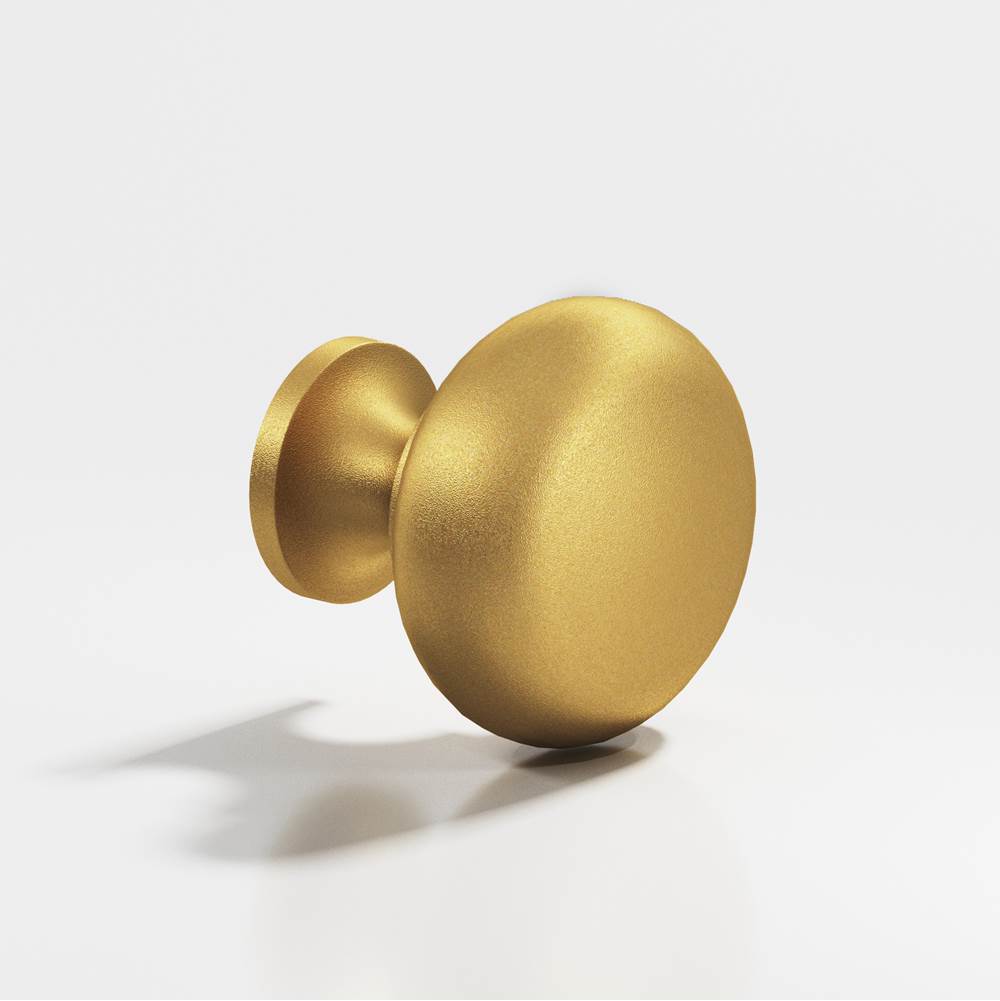 Colonial Bronze - 1.125'' diameter Round Cabinet Knob, Back-to-Back Shower Door Knob Kit hand finished in Frost Brass - Frost Brass
