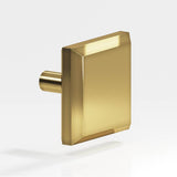 Colonial Bronze - 1.5'' Square, beveled Cabinet Knob with straight post hand finished in Antique Bronze - Antique Bronze
