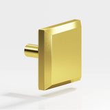 Colonial Bronze - 1.5'' Square, beveled Cabinet Knob with straight post hand finished in French Gold - French Gold