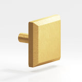 Colonial Bronze - 1.5'' Square, beveled Cabinet Knob with straight post hand finished in Weathered Brass - Weathered Brass