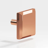 Colonial Bronze - 1.5'' Square, beveled Cabinet Knob with straight post hand finished in Polished Copper - Polished Copper