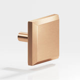 Colonial Bronze - 1.5'' Square, beveled Cabinet Knob with straight post hand finished in Satin Bronze - Satin Bronze
