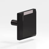 Colonial Bronze - 1.25'' Square, beveled Cabinet Knob with straight post hand finished in Satin Black - Satin Black