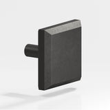Colonial Bronze - 1.25'' Square, beveled Cabinet Knob with straight post hand finished in Distressed Satin Black - Distressed Satin Black