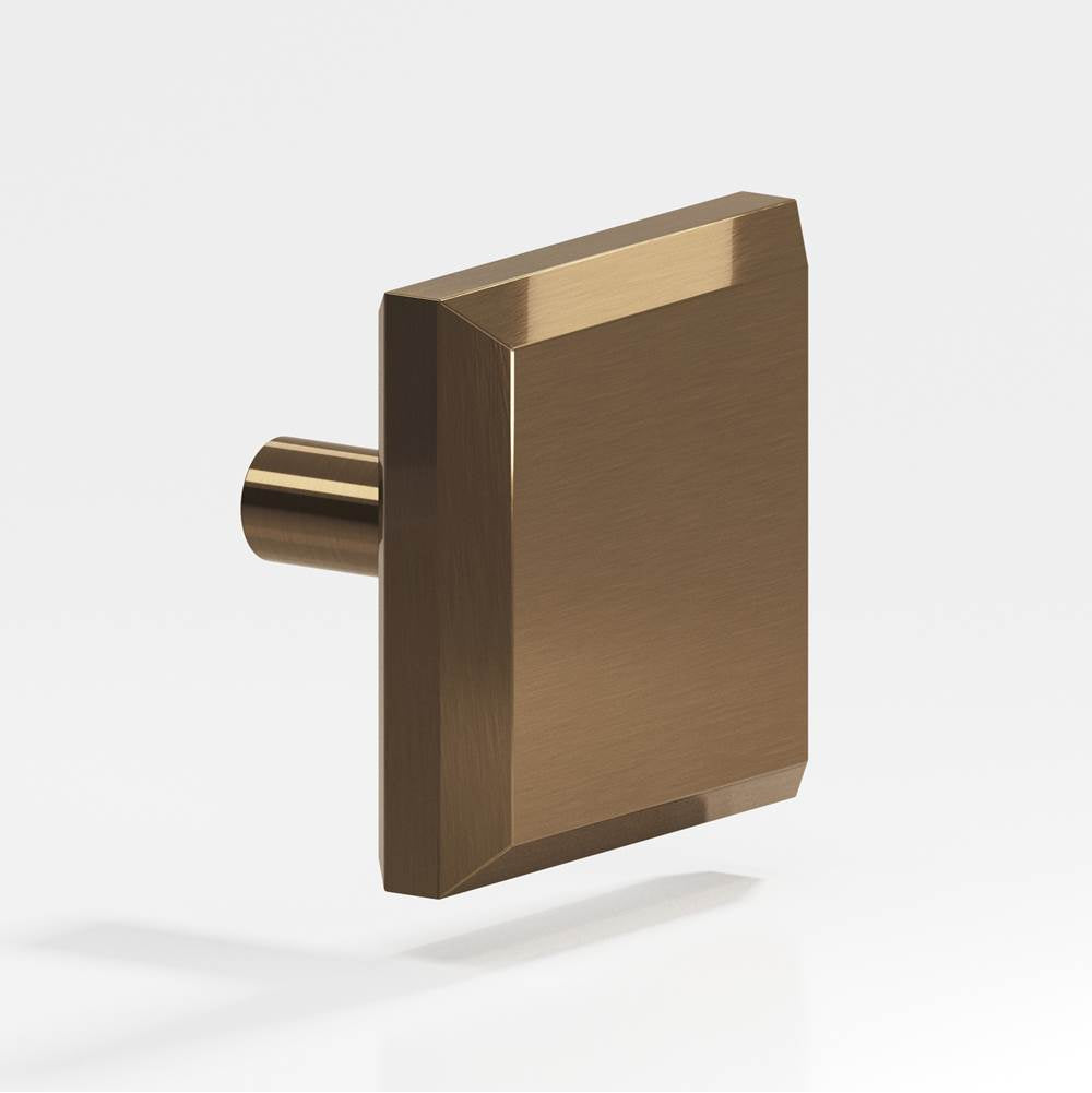 Colonial Bronze - 1.25'' Square, beveled Cabinet Knob with straight post hand finished in Light Statuary Bronze - Light Statuary Bronze