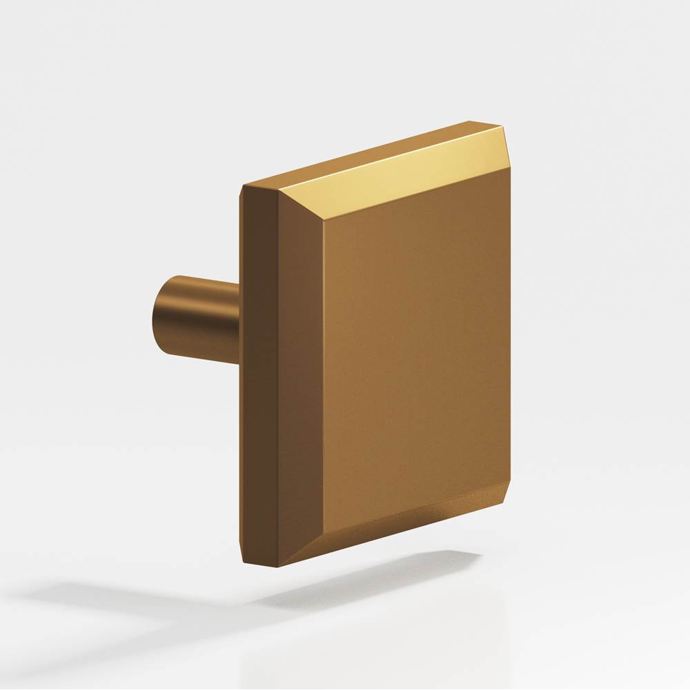 Colonial Bronze - 1.25'' Square, beveled Cabinet Knob with straight post hand finished in Matte Light Statuary Bronze - Matte Light Statuary Bronze