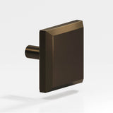Colonial Bronze - 1.5'' Square, beveled Cabinet Knob with straight post hand finished in Oil Rubbed Bronze - Oil Rubbed Bronze