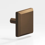 Colonial Bronze - 1.5'' Square, beveled Cabinet Knob with straight post hand finished in Matte Oil Rubbed Bronze - Matte Oil Rubbed Bronze
