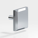 Colonial Bronze - 1.5'' Square, beveled Cabinet Knob with straight post hand finished in Polished Chrome - Polished Chrome