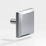 Colonial Bronze - 1.25'' Square, beveled Cabinet Knob with straight post hand finished in Satin Chrome - Satin Chrome