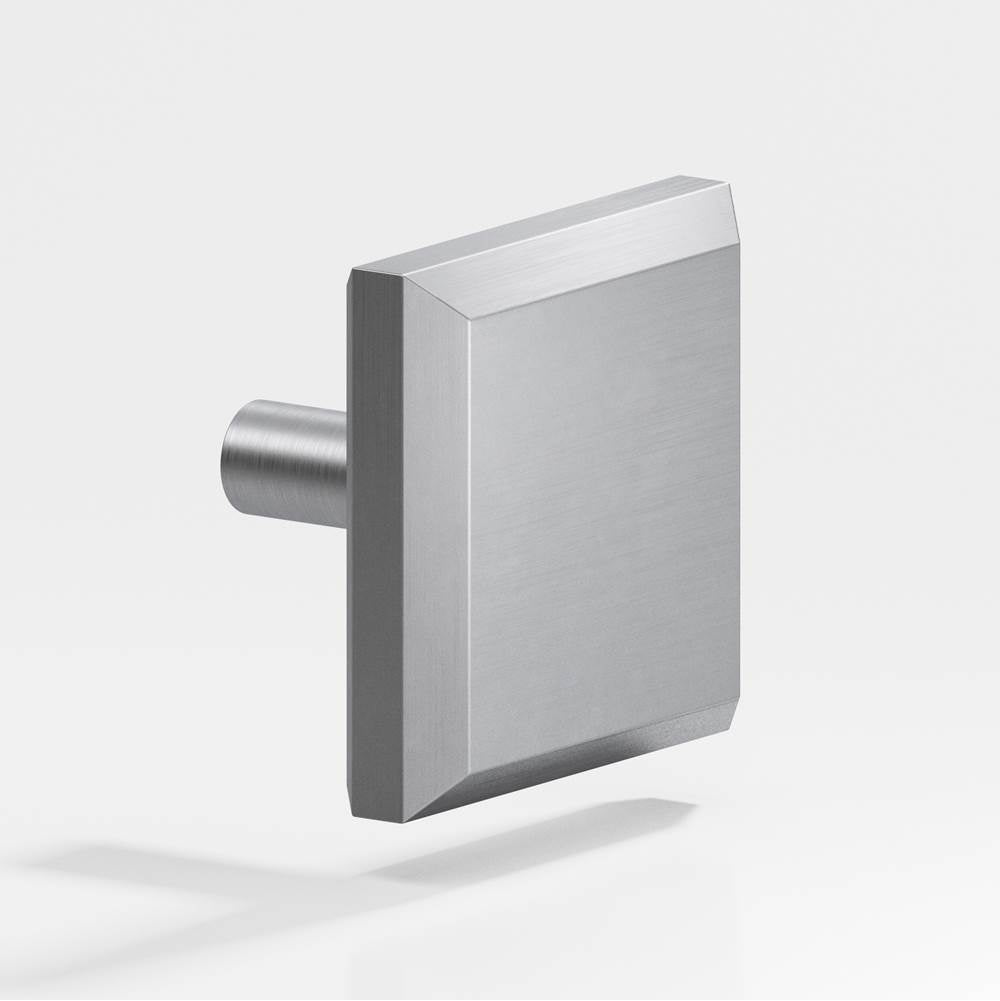 Colonial Bronze - 1.5'' Square, beveled Cabinet Knob with straight post hand finished in Matte Satin Chrome - Matte Satin Chrome