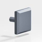 Colonial Bronze - 1.5'' Square, beveled Cabinet Knob with straight post hand finished in Frost Chrome - Frost Chrome