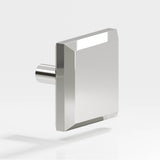 Colonial Bronze - 1.5'' Square, beveled Cabinet Knob with straight post hand finished in Polished Nickel - Polished Nickel