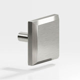 Colonial Bronze - 1.25'' Square, beveled Cabinet Knob with straight post hand finished in Nickel Stainless - Nickel Stainless