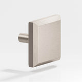 Colonial Bronze - 1.5'' Square, beveled Cabinet Knob with straight post hand finished in Matte Satin Nickel - Matte Satin Nickel