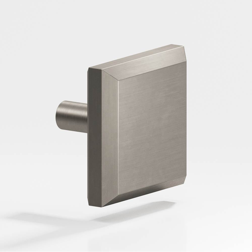 Colonial Bronze - 1.25'' Square, beveled Cabinet Knob with straight post hand finished in Matte Pewter - Matte Pewter
