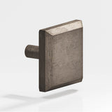 Colonial Bronze - 1.5'' Square, beveled Cabinet Knob with straight post hand finished in Distressed Pewter - Distressed Pewter