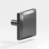 Colonial Bronze - 1.5'' Square, beveled Cabinet Knob with straight post hand finished in Graphite - Graphite