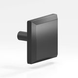 Colonial Bronze - 1.5'' Square, beveled Cabinet Knob with straight post hand finished in Matte Graphite - Matte Graphite