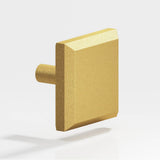 Colonial Bronze - 1.25'' Square, beveled Cabinet Knob with straight post hand finished in Frost Brass - Frost Brass