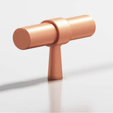 Colonial Bronze - 2'' overall, 0.46875'' diameter Round, collared T Cabinet Knob with tapered post hand finished in Matte Satin Copper and Matte Satin Copper - Matte Satin Copper,Matte Satin Copper