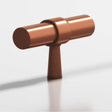 Colonial Bronze - 2'' overall, 0.46875'' diameter Round, collared T Cabinet Knob with tapered post hand finished in Matte Antique Copper and Matte Antique Copper - Matte Antique Copper,Matte Antique Copper