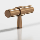 Colonial Bronze - 2'' overall, 0.46875'' diameter Round, collared T Cabinet Knob with tapered post hand finished in Polished Bronze and Polished Bronze - Polished Bronze,Polished Bronze