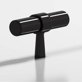 Colonial Bronze - 2'' overall, 0.46875'' diameter Round, collared T Cabinet Knob with tapered post hand finished in Satin Black and Satin Black - Satin Black,Satin Black