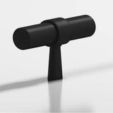 Colonial Bronze - 2'' overall, 0.46875'' diameter Round, collared T Cabinet Knob with tapered post hand finished in Matte Satin Black and Matte Satin Black - Matte Satin Black,Matte Satin Black